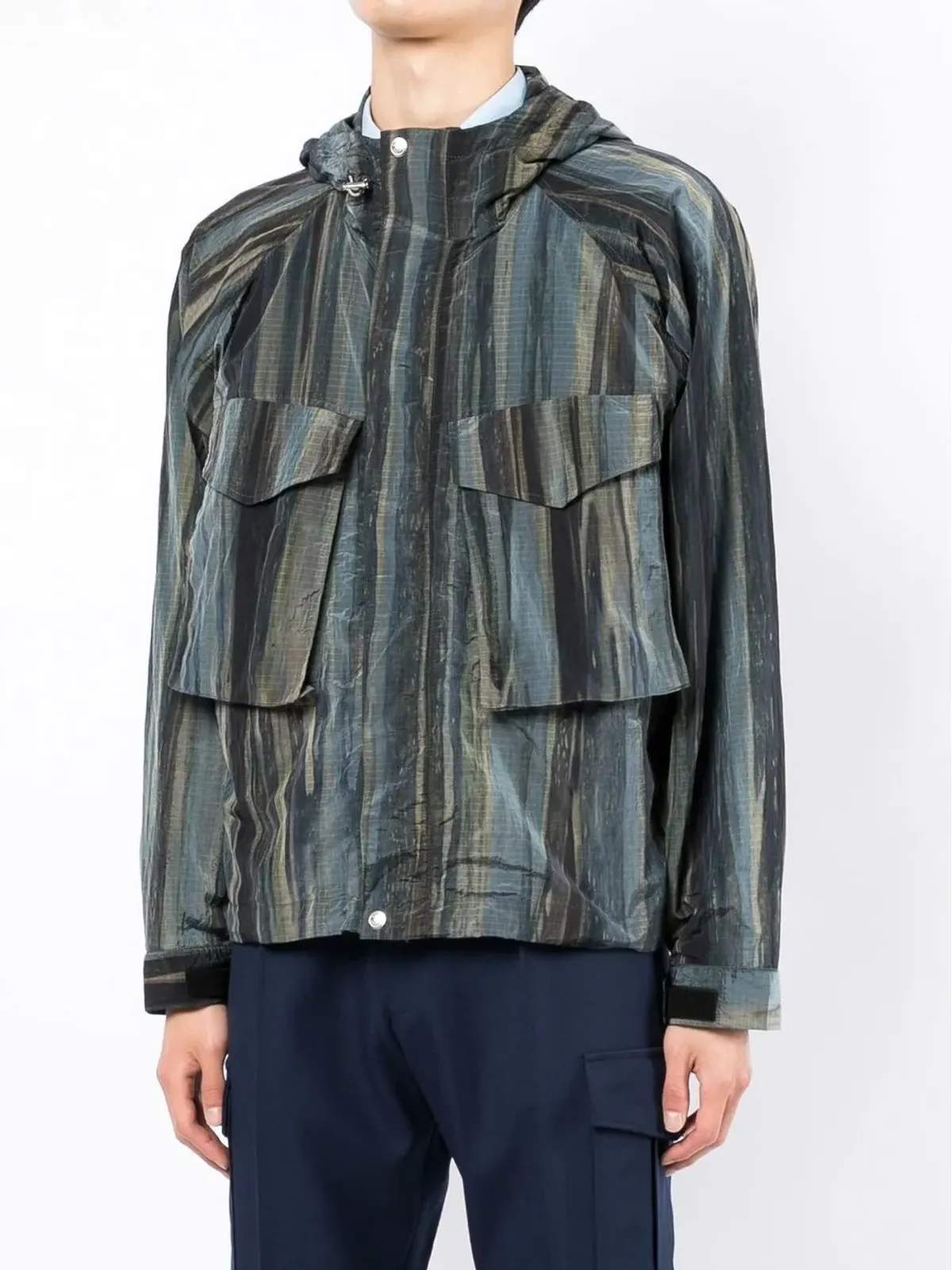 Paul Smith ウッドランド柄プリントのフード付きジャケット - ブルー - 画像3