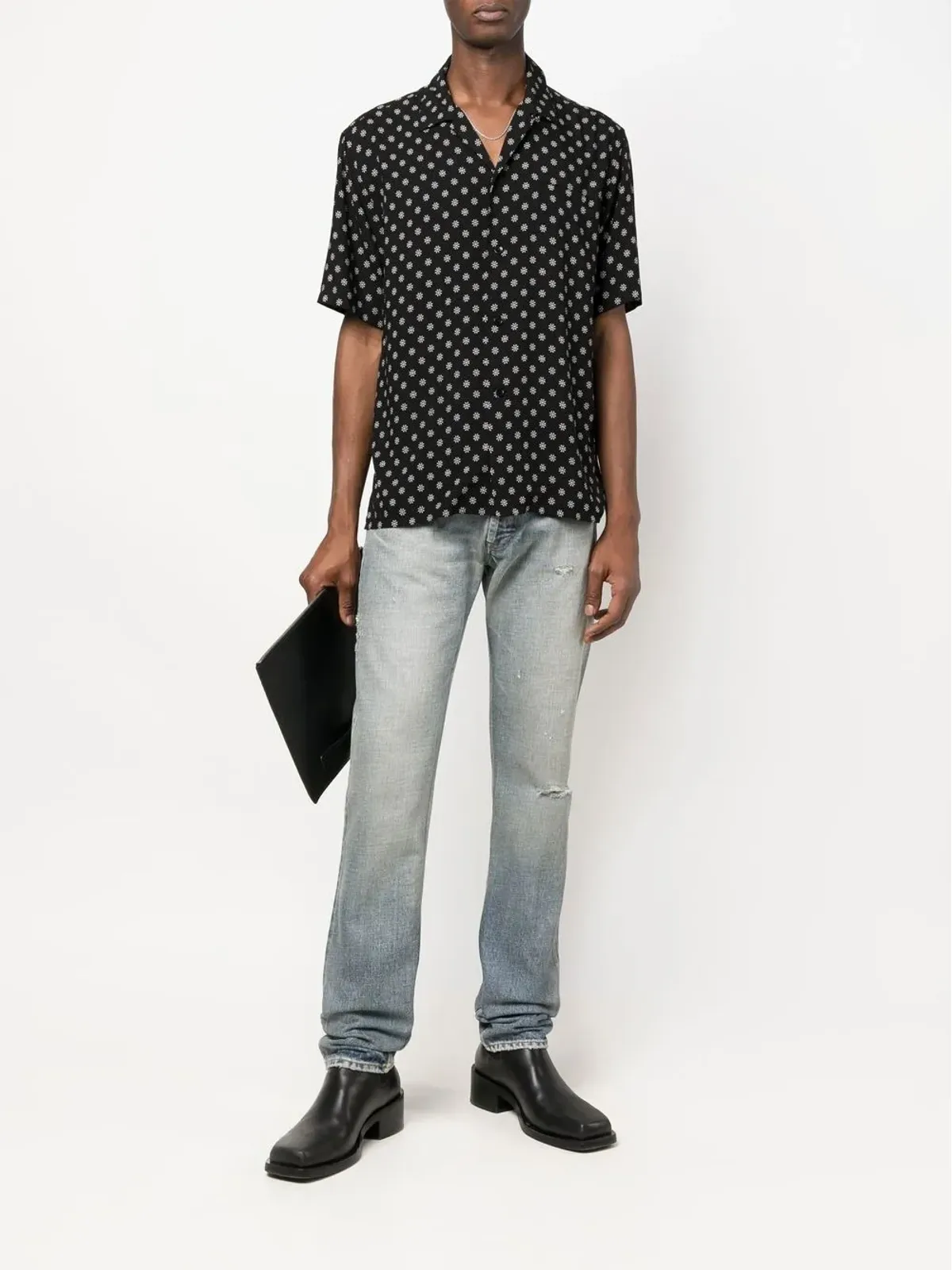 Saint Laurent ミッドライズストレートジーンズ - 画像2