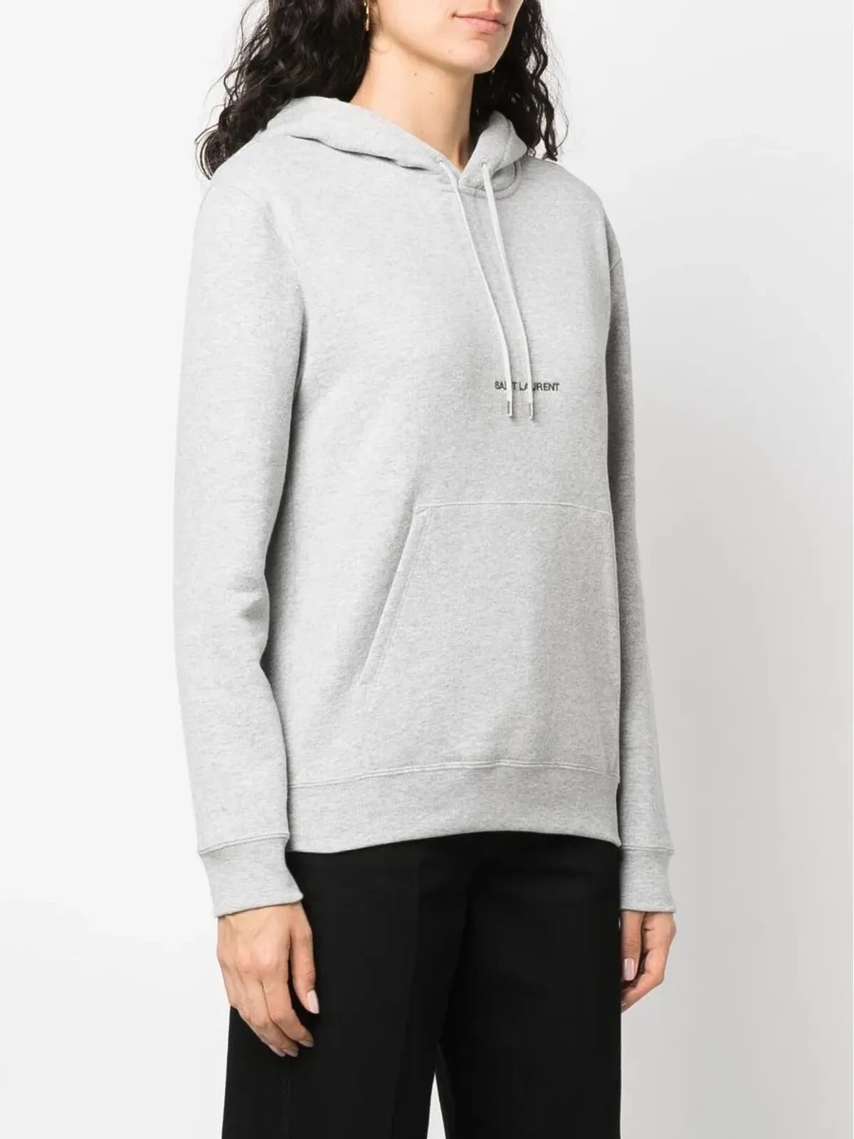 Saint Laurent 刺繍ロゴ入り長袖フーディー - 画像3