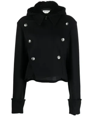 Saint Laurent デタッチャブルフード付きミリタリージャケット - ブラック - サムネイル1