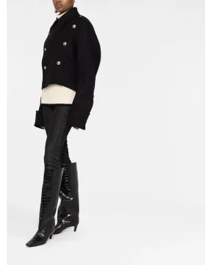 Saint Laurent デタッチャブルフード付きミリタリージャケット - ブラック - サムネイル4