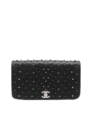 CHANEL Pre-Owned 2019 Chevron studded Full Flap clutch - Black - サムネイル1