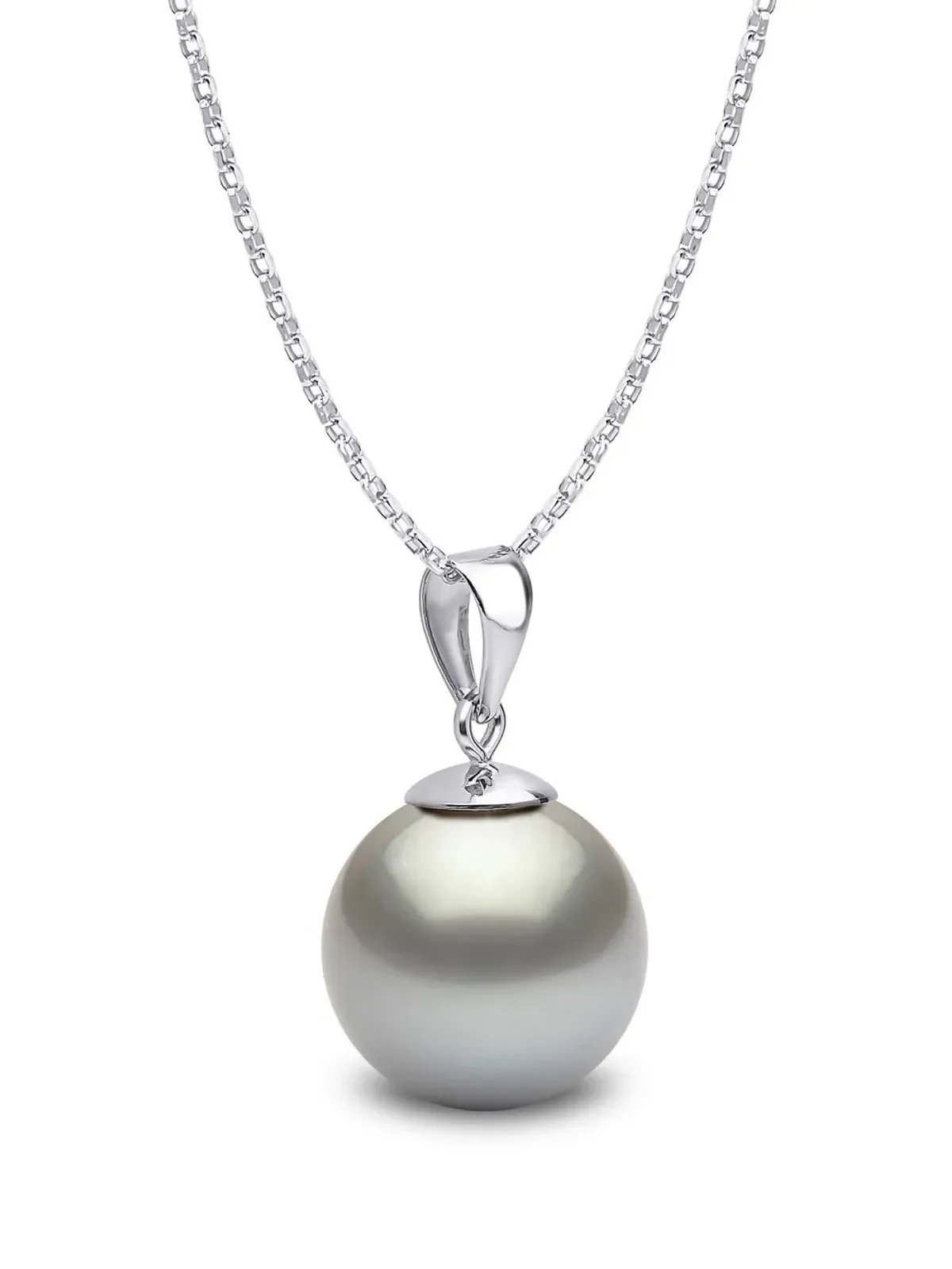 Yoko London 18kt White Gold クラシック 9mm グレー タヒチアンパール ペンダントネックレス - シルバー - 画像3