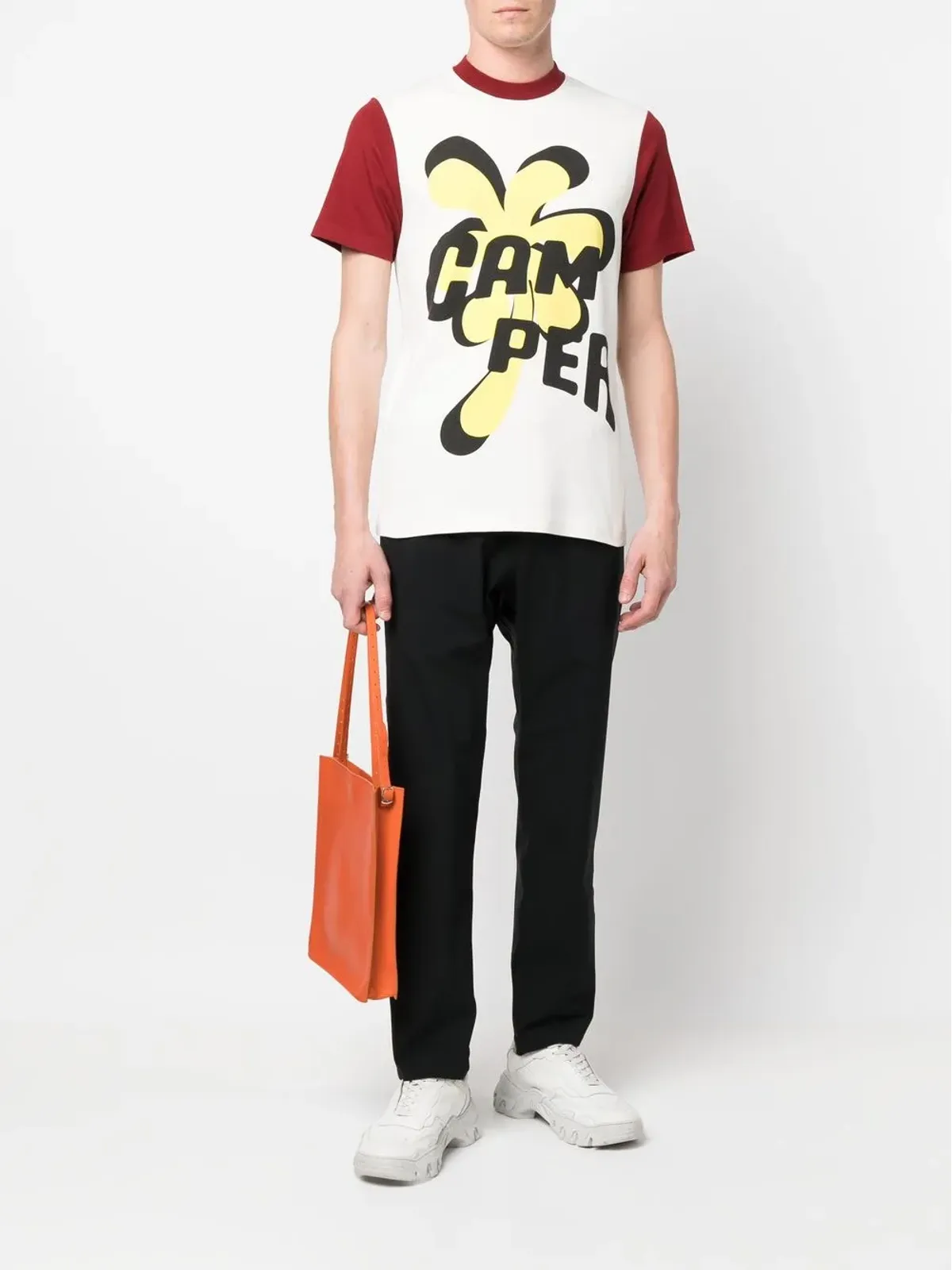 Camper ロゴプリント カラーブロック Tシャツ - 画像2
