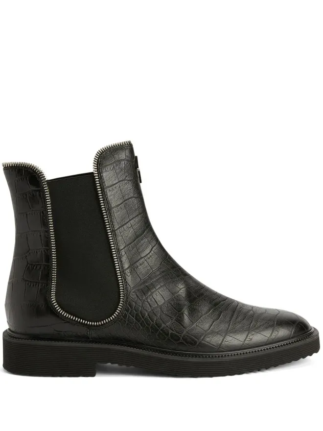 Giuseppe Zanotti Giuseppe Zanotti ジャキ クロコダイルエフェクト レザー チェルシーブーツの商品画像