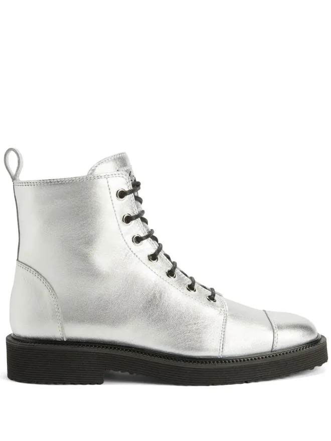Giuseppe Zanotti Giuseppe Zanotti Thora レースアップ アンクルブーツ - シルバーの商品画像
