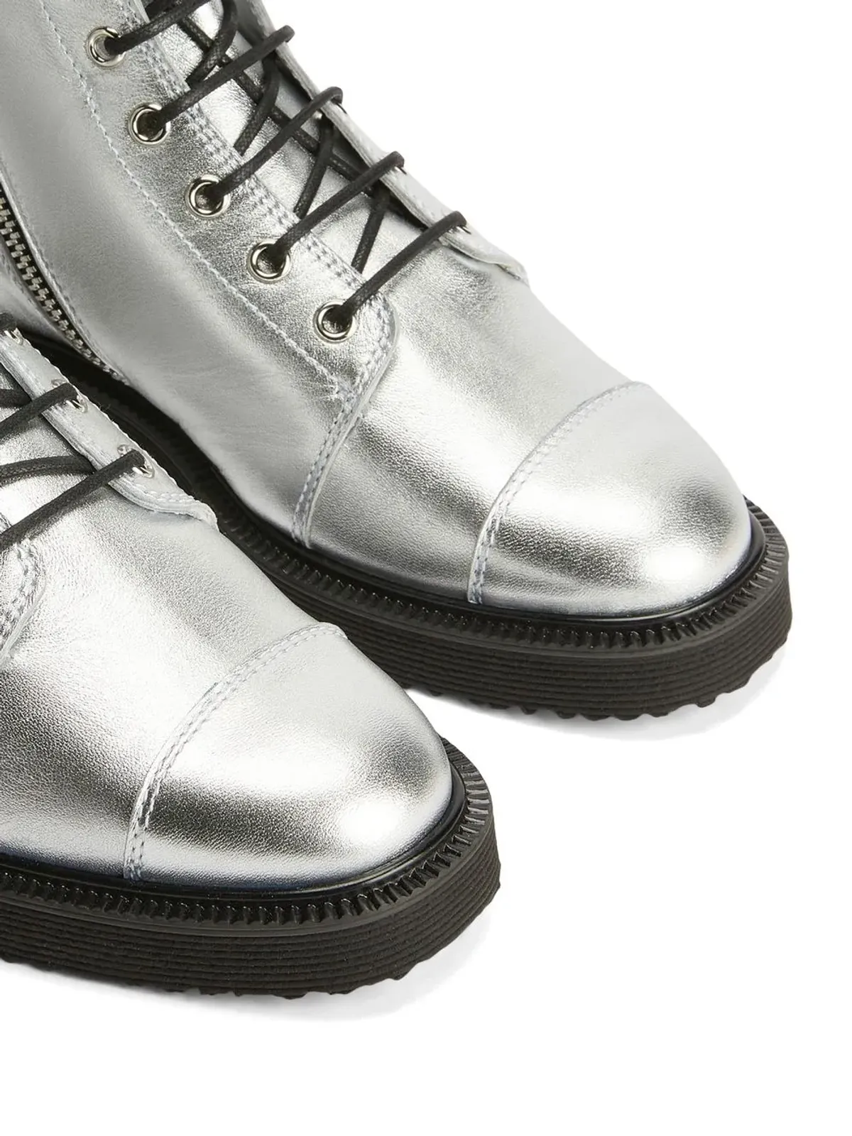 Giuseppe Zanotti Thora レースアップ アンクルブーツ - シルバー - 画像4