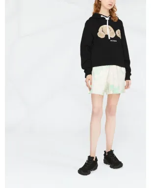 Palm Angels Bearロゴモチーフ クロップドフーディ ブラック - サムネイル4