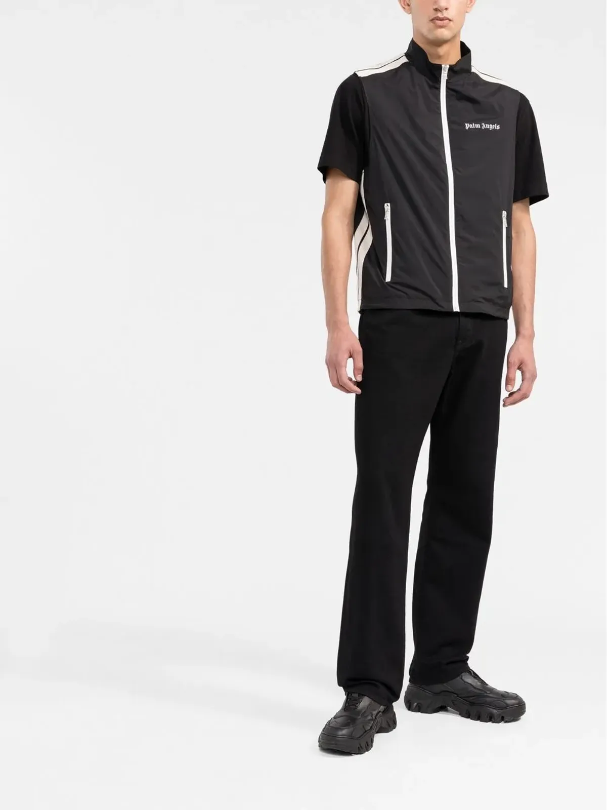 Palm Angels ロゴプリント ジップフロント ジャケット - ブラック - 画像2