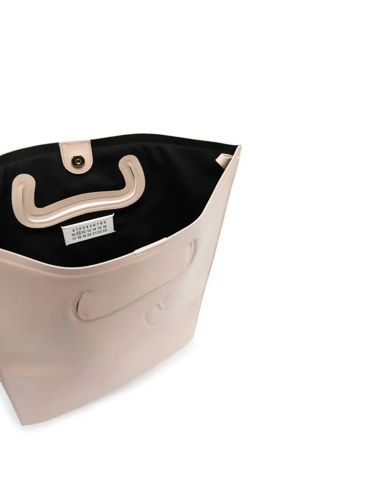 Maison Margiela Tabi flat leather tote bag - Neutrals - 画像5