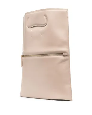 Maison Margiela Tabi flat leather tote bag - Neutrals - サムネイル3