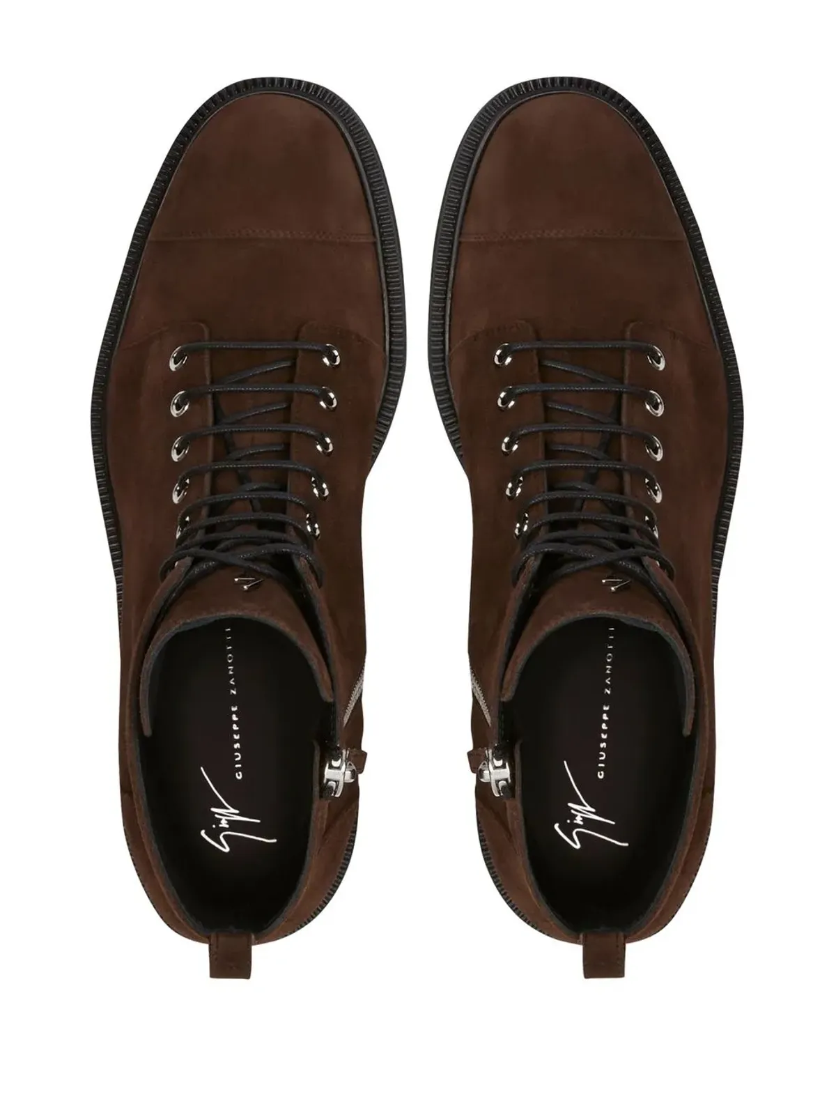 Giuseppe Zanotti Chris Low レースアップ スエード アンクルブーツ - ブラウン - 画像4