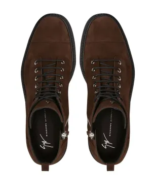 Giuseppe Zanotti Chris Low レースアップ スエード アンクルブーツ - ブラウン - サムネイル4