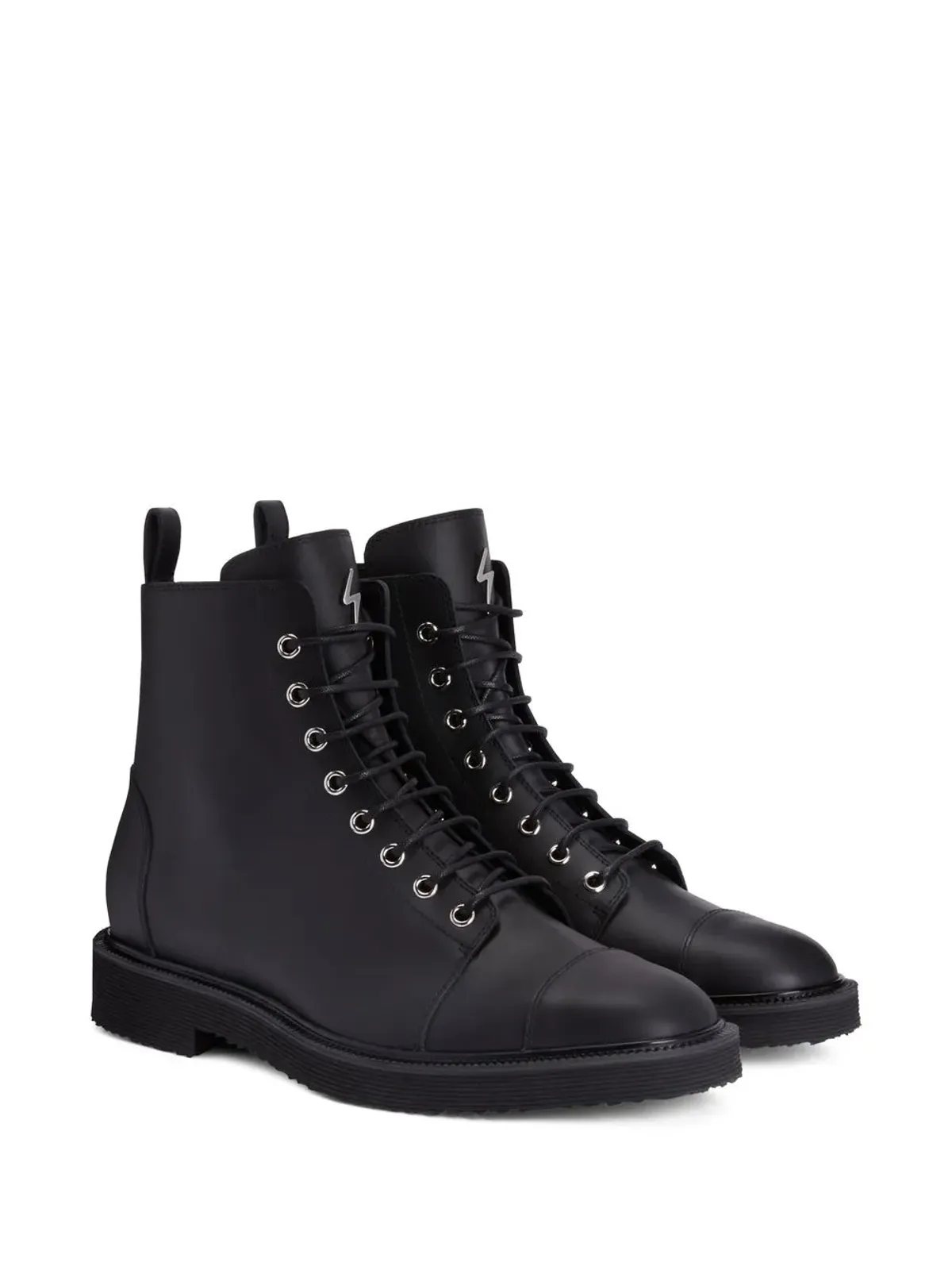 Giuseppe Zanotti クリス・ロー レースアップ レザーブーツ - ブラック - 画像2