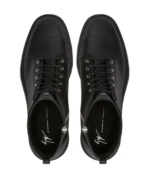 Giuseppe Zanotti クリス・ロー レースアップ レザーブーツ - ブラック - サムネイル4
