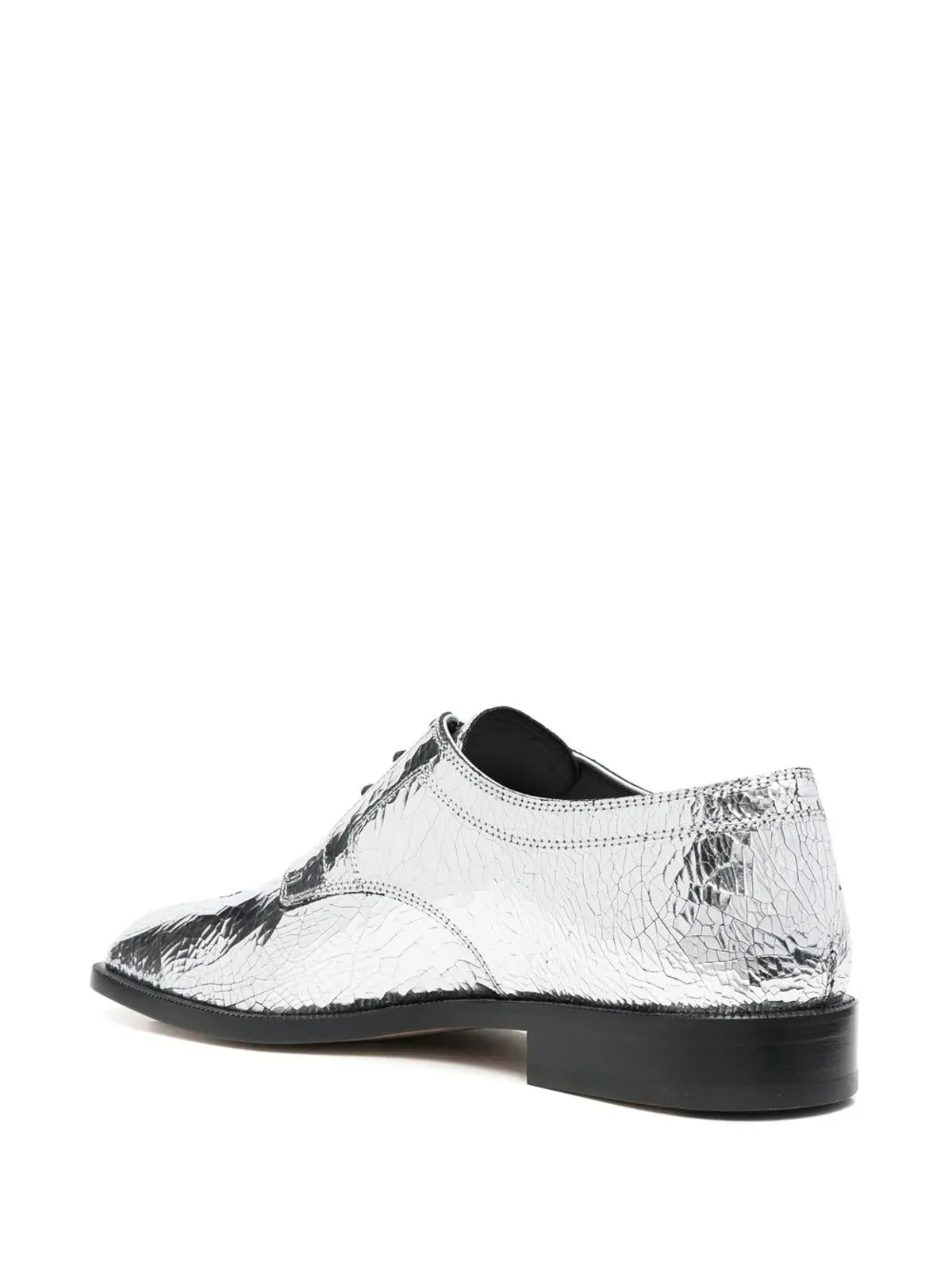 Maison Margiela タビ ミラーエフェクト レースアップ ブローグス（シルバー） - 画像3