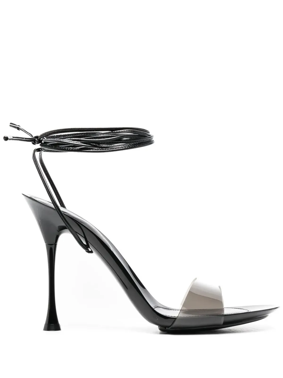 Gianvito Rossi スパイス 100mm 結び紐サンダル - ブラック - 画像1