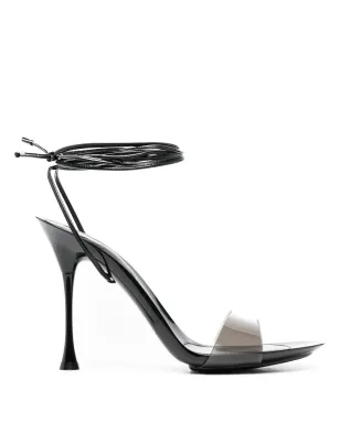Gianvito Rossi スパイス 100mm 結び紐サンダル - ブラック - サムネイル1