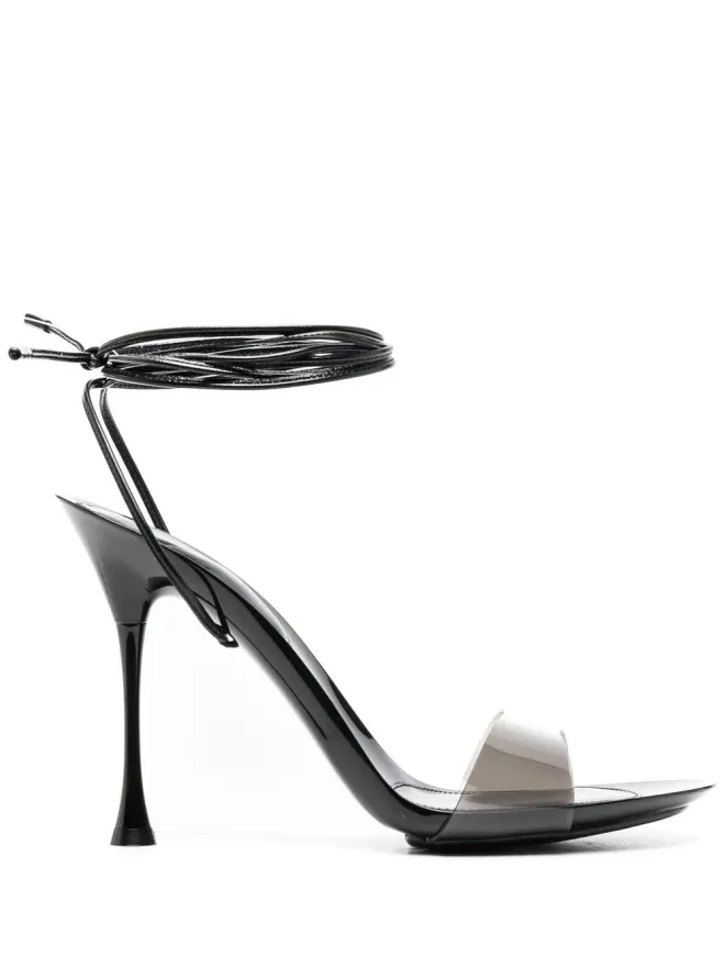 Gianvito Rossi Gianvito Rossi スパイス 100mm 結び紐サンダル - ブラックの商品画像