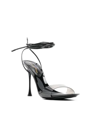 Gianvito Rossi スパイス 100mm 結び紐サンダル - ブラック - サムネイル2