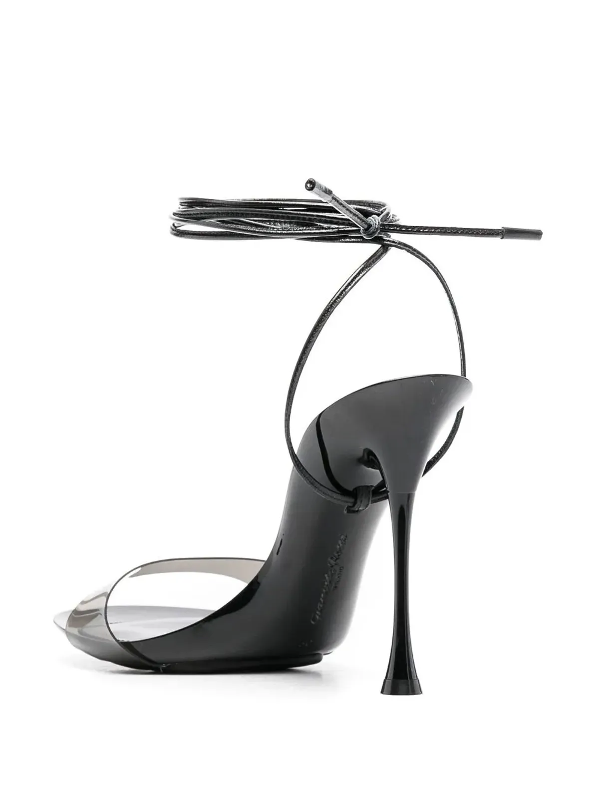 Gianvito Rossi スパイス 100mm 結び紐サンダル - ブラック - 画像3