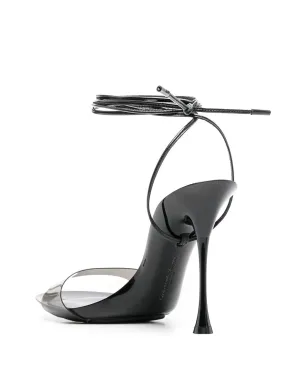 Gianvito Rossi スパイス 100mm 結び紐サンダル - ブラック - サムネイル3