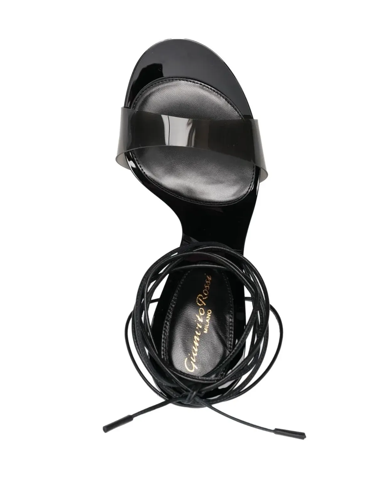 Gianvito Rossi スパイス 100mm 結び紐サンダル - ブラック - 画像4