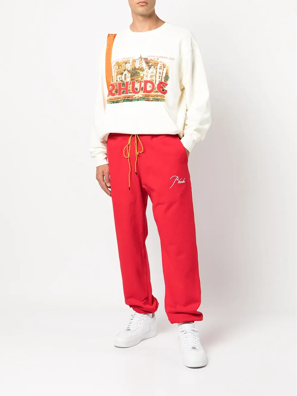 RHUDE 刺繍ロゴ テーパードジョガーズ - 画像2