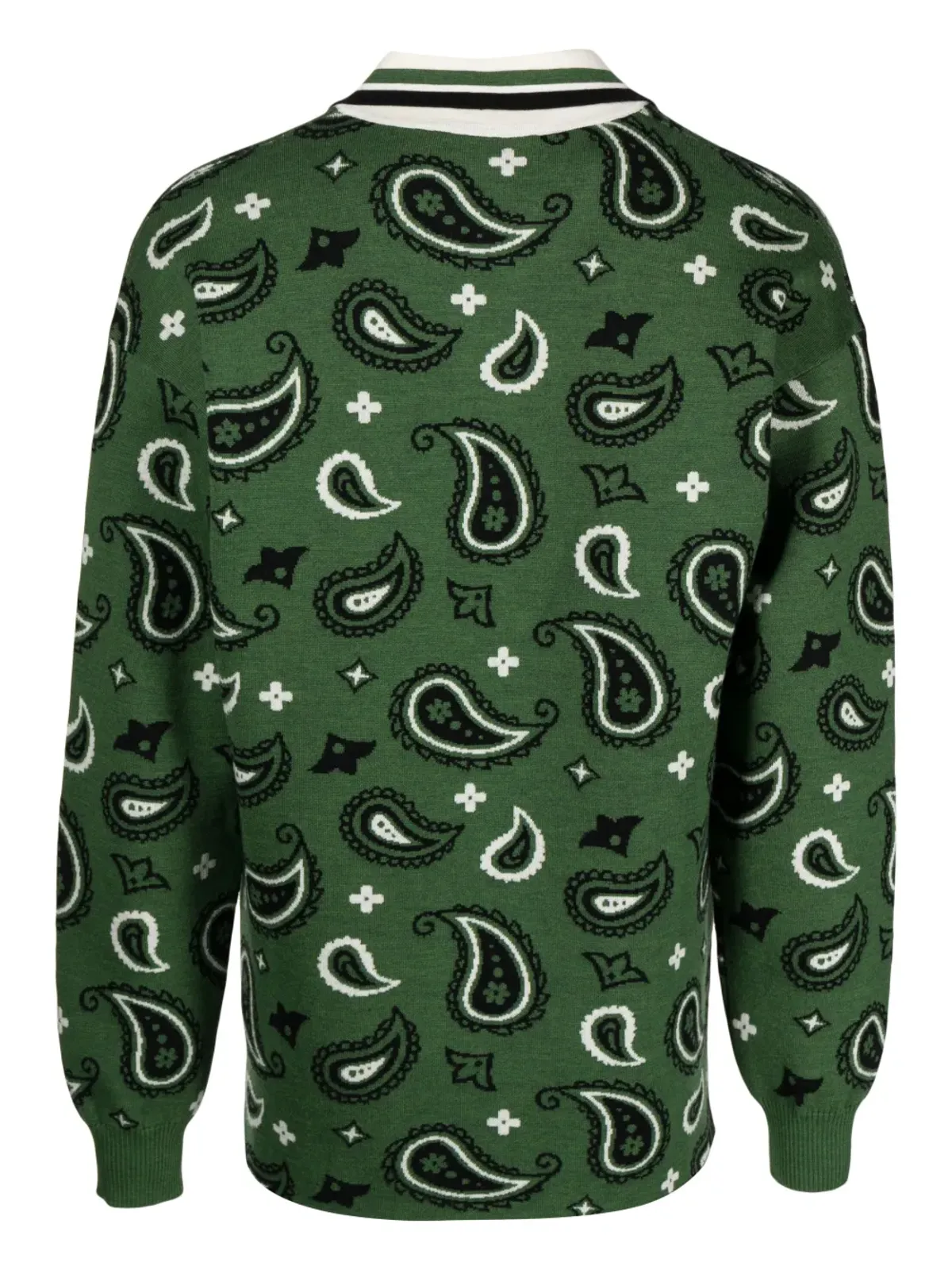 Pringle of Scotland paisley-jacquard polo-collar jumper - Green - 画像2