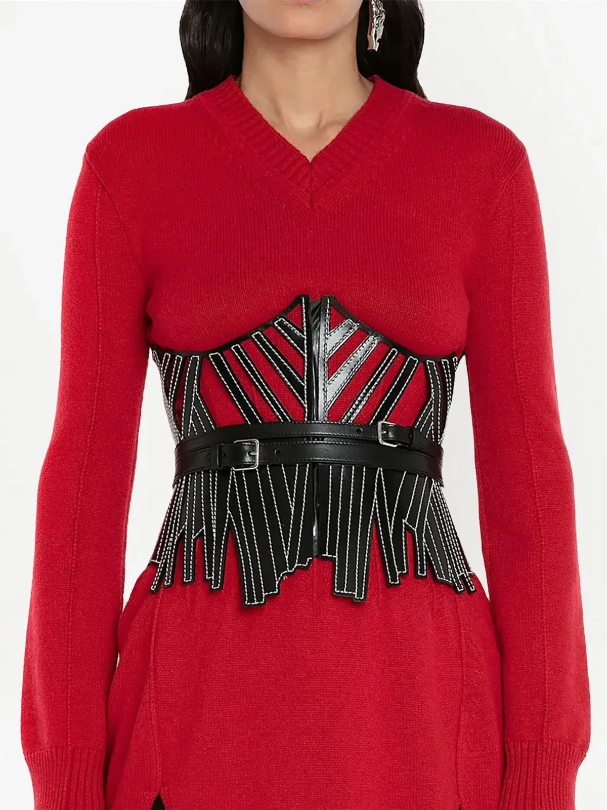 Alexander McQueen ニットチュニックジャンパー - レッド - 画像5
