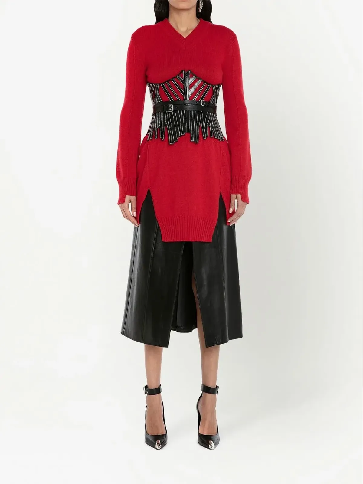 Alexander McQueen ニットチュニックジャンパー - レッド - 画像2