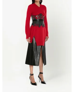 Alexander McQueen ニットチュニックジャンパー - レッド - サムネイル3