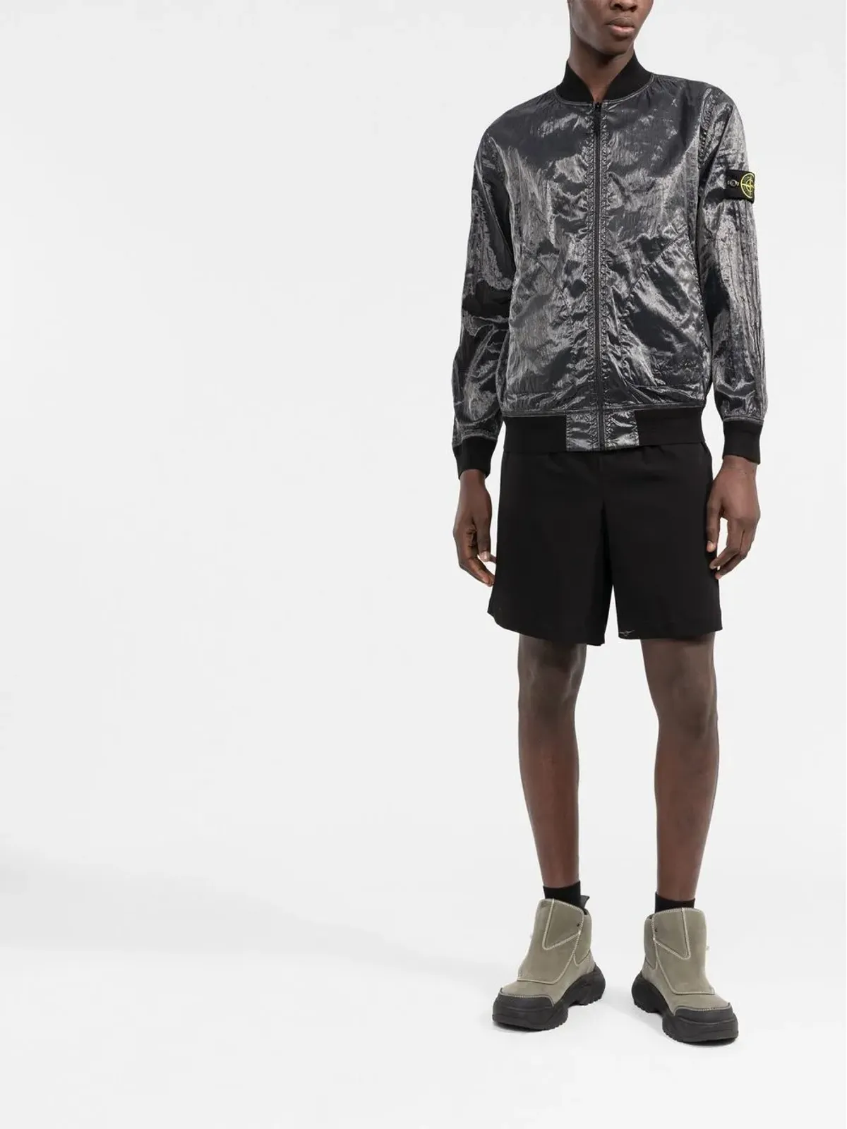 Stone Island ロゴパッチ ボンバージャケット - 画像2