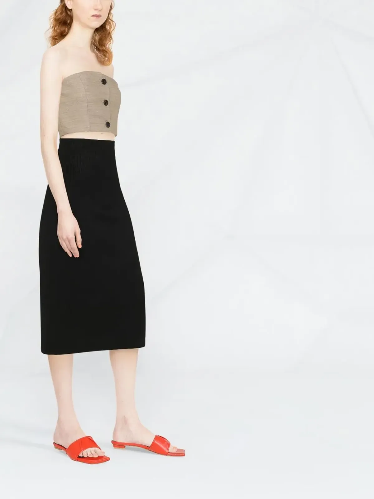 Victoria Beckham ニットミディペンシルスカート - 画像4