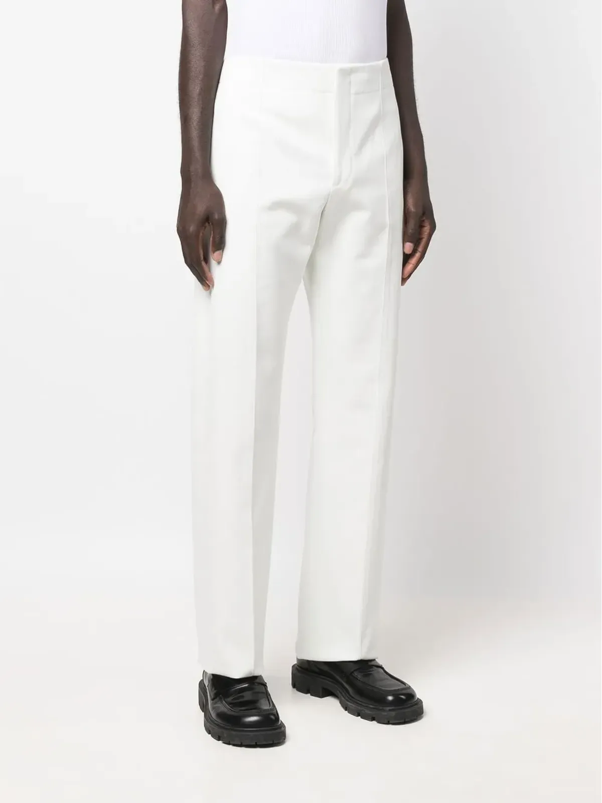 Ferragamo ハイウエストストレートパンツ（ホワイト） - 画像3