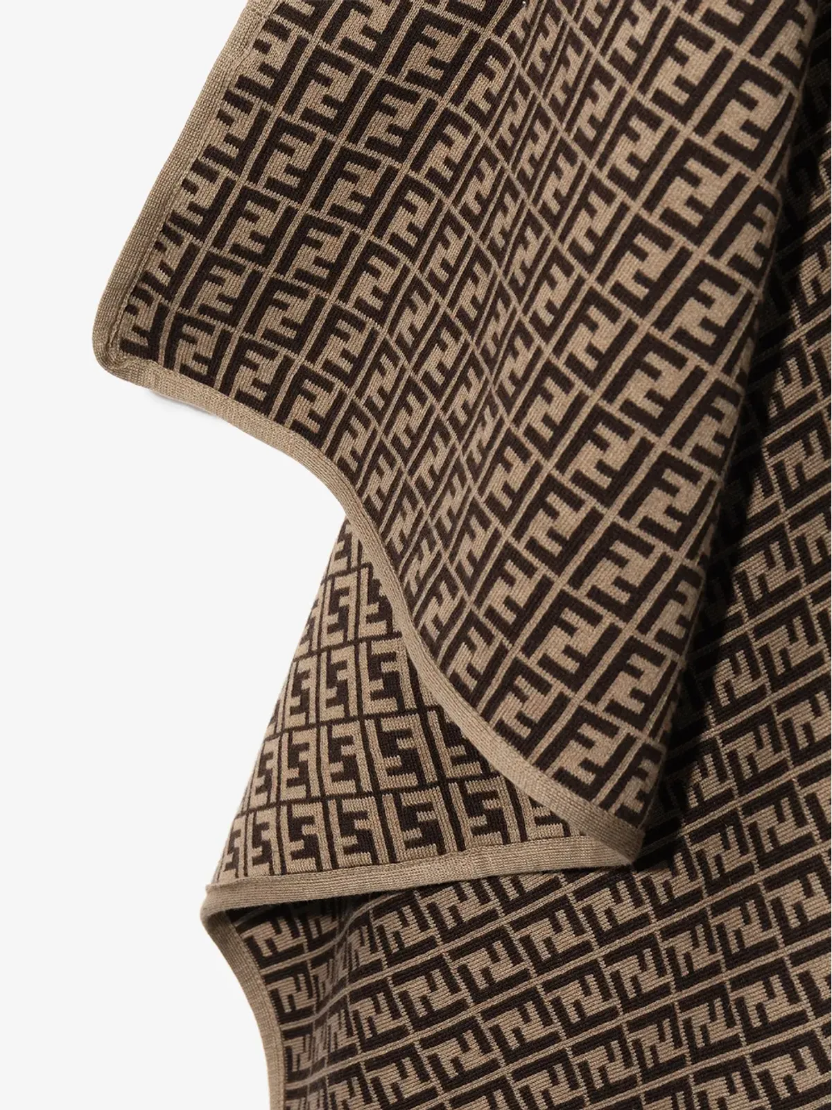 Fendi Kids FF-logo print blanket - Neutrals - 画像3