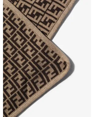 Fendi Kids FF-logo print blanket - Neutrals - サムネイル4