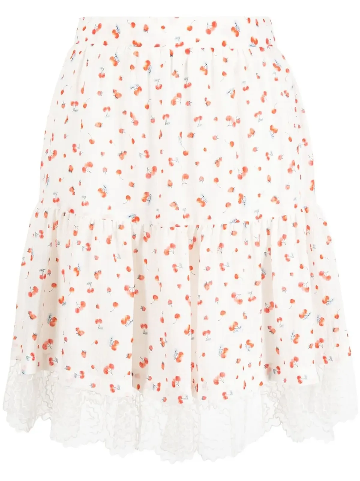 See by Chloé チェリー柄のギャザー入りスカート - 画像1