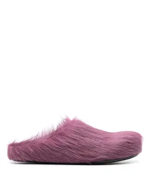 Marni Fussbett calf-hair mules - Purple - サムネイル1