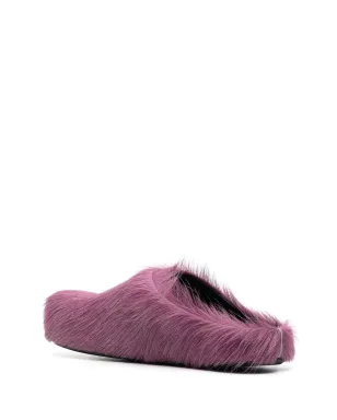 Marni Fussbett calf-hair mules - Purple - サムネイル3