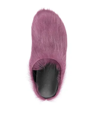 Marni Fussbett calf-hair mules - Purple - サムネイル4