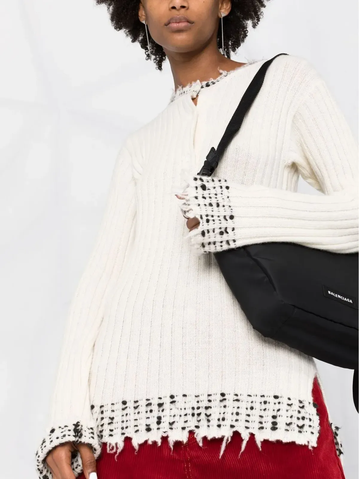 Marni 点状トリムのリブ編みセーター - 画像5