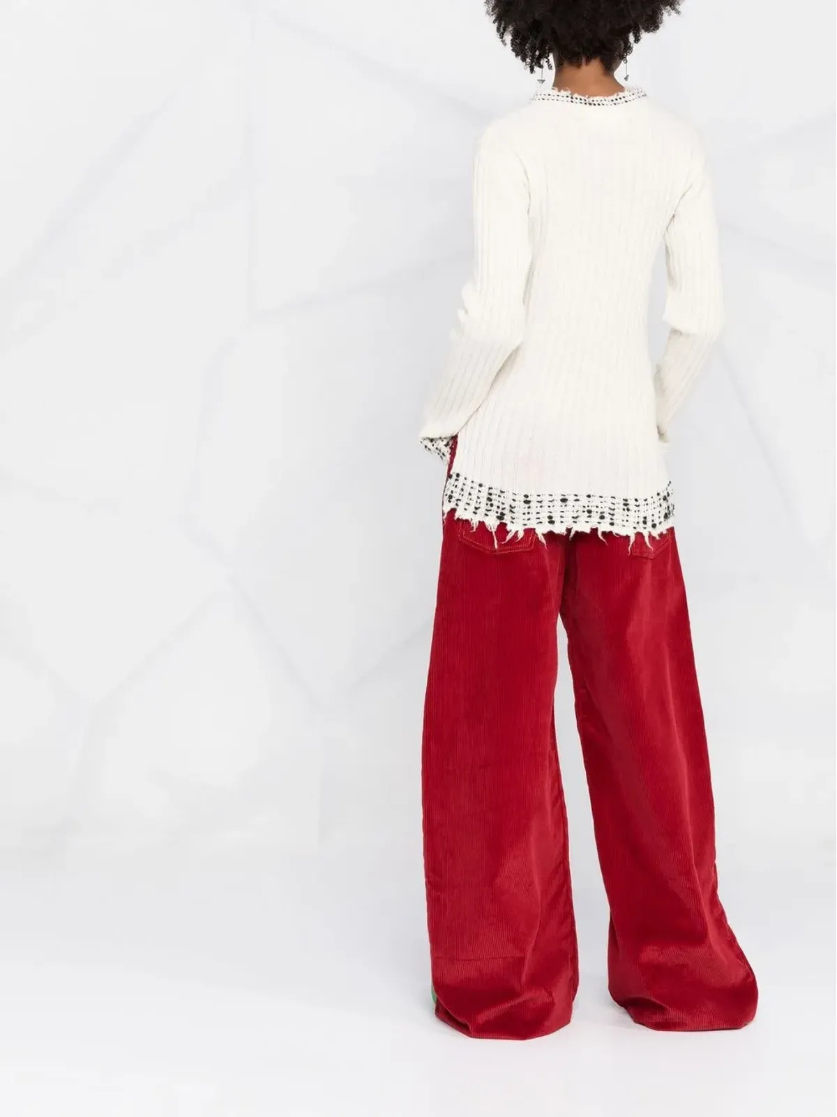 Marni 点状トリムのリブ編みセーター - 画像4
