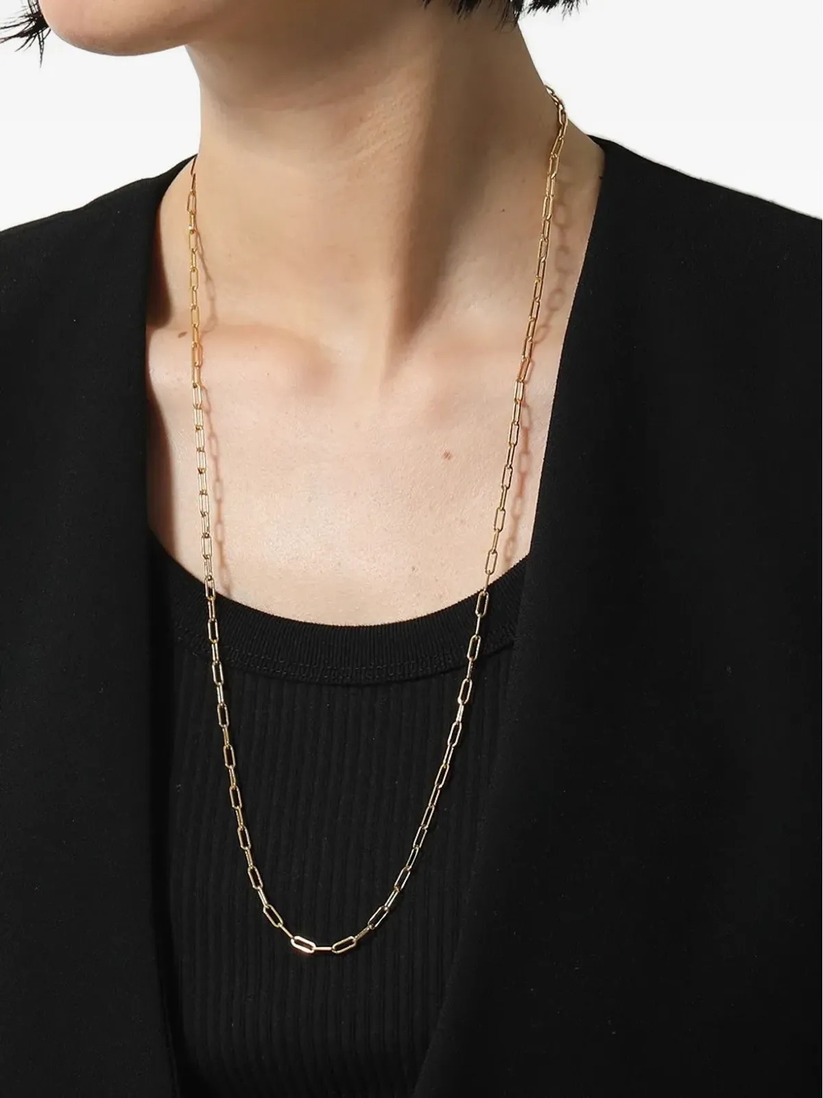 Saint Laurent チェーンリンクネックレス ゴールド - 画像2