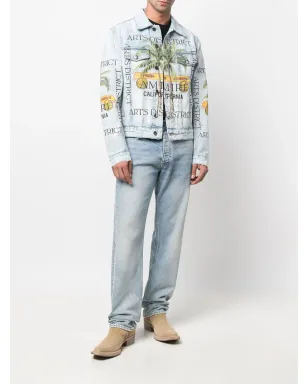 AMIRI グラフィックプリント distressed-effect デニムジャケット - サムネイル2