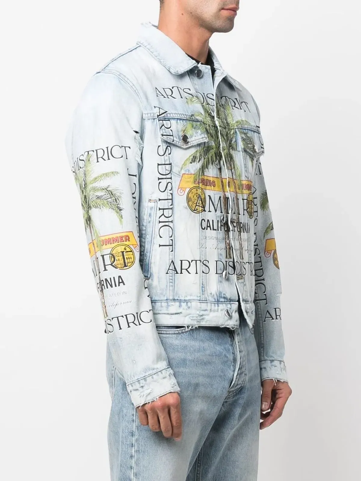 AMIRI グラフィックプリント distressed-effect デニムジャケット - 画像3