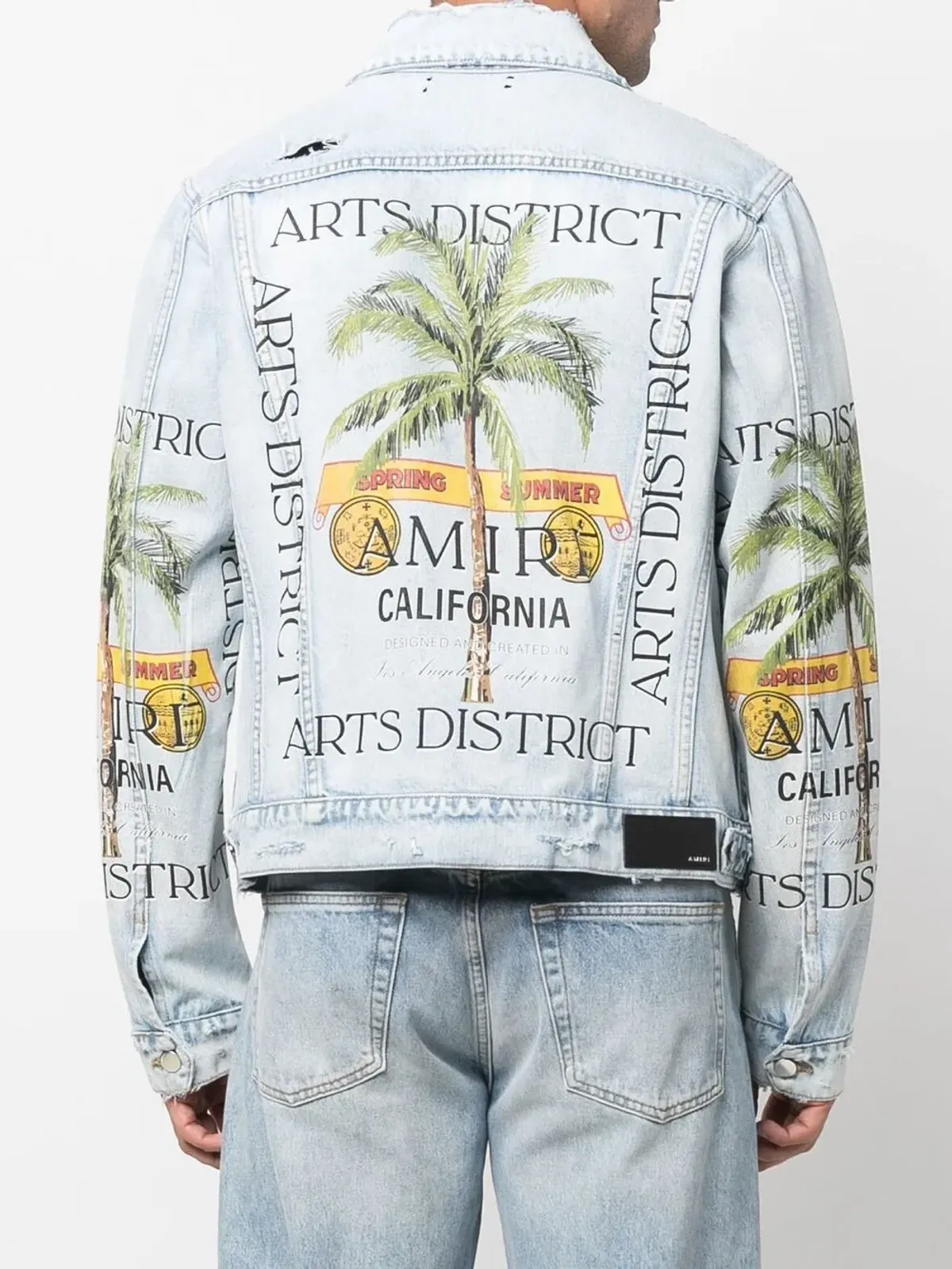 AMIRI グラフィックプリント distressed-effect デニムジャケット - 画像4