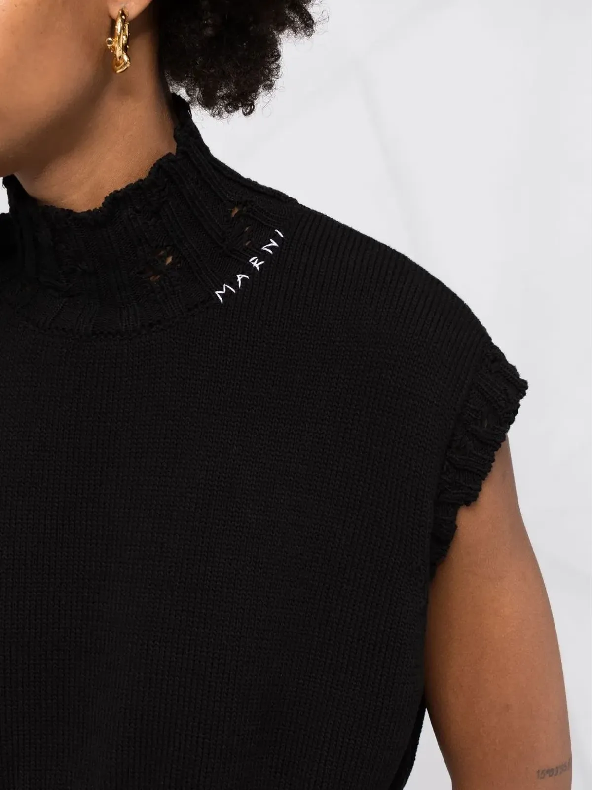 Marni ダメージ加工クロップドベスト - 画像5
