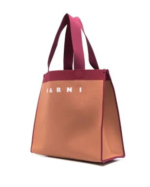 Marni ロゴプリント トートバッグ - オレンジ - サムネイル3