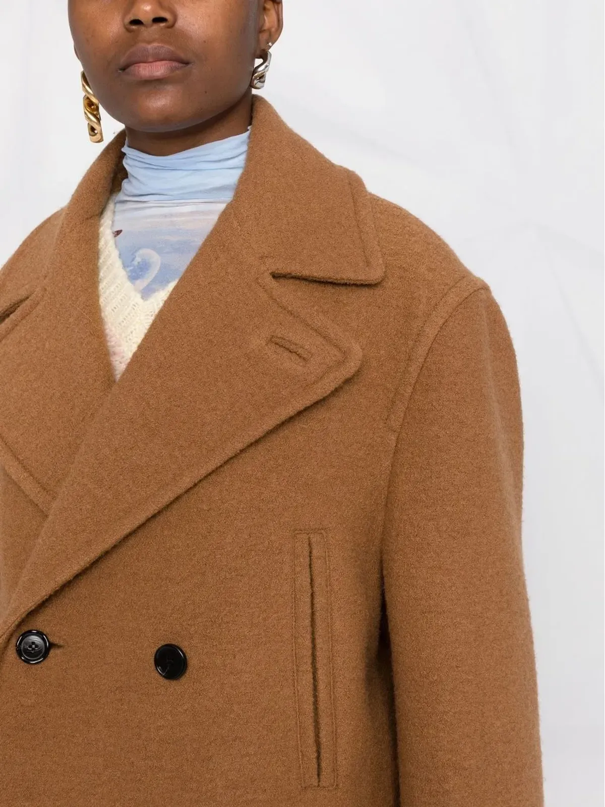 Marni ダブルブレストショートコート - 画像5
